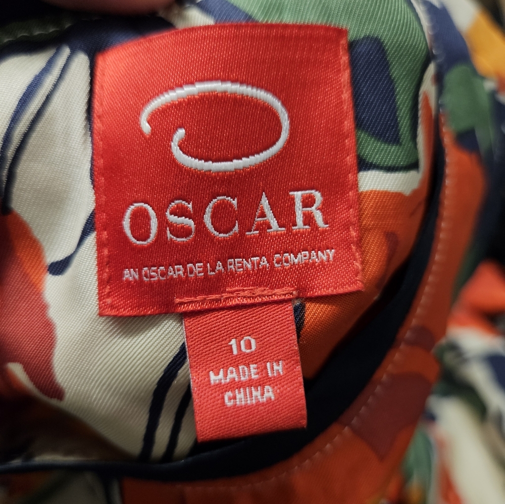 Oscar de la renta 100% silk floral tropical dress size 10 - Picture 8 of 9